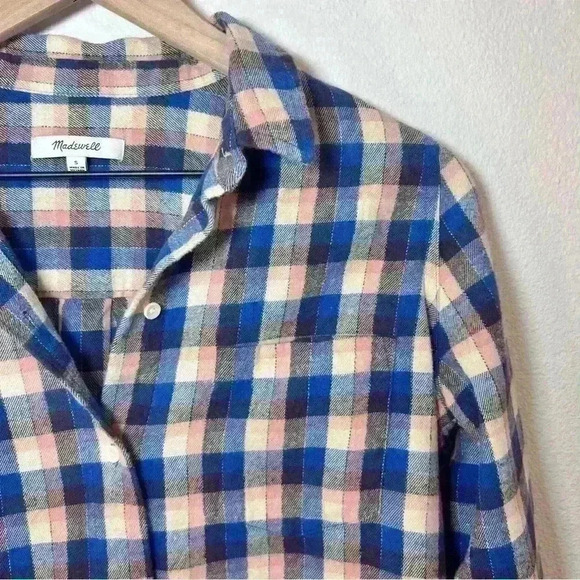 Madewell Women’s Plaid Button Down Tie Front Flannel Size Small - Picture 10 of 13
